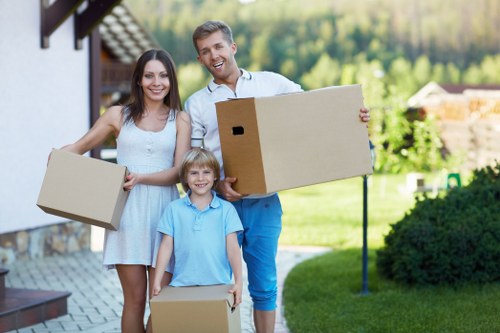 Satisfied customers with their Barnes man with van